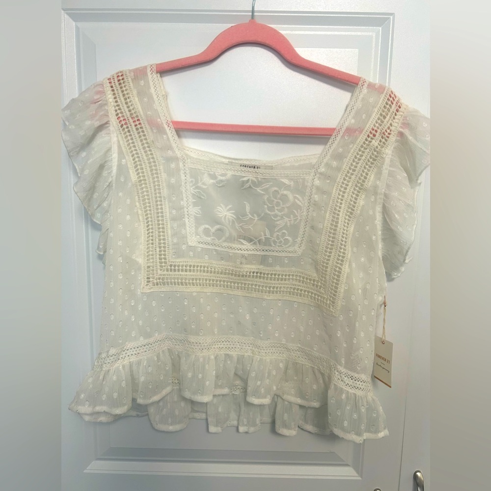 Forever 21 white blouse size XL new